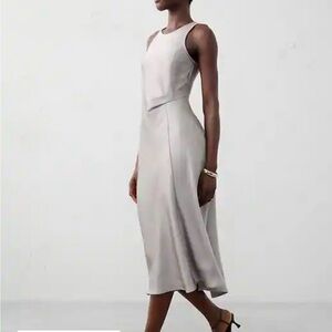 LOFT Elegant Gray Midi Dress